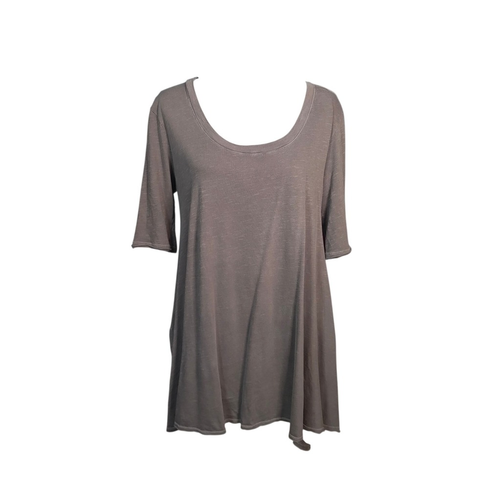 We The Free People Tunic Top Taupe Brown Slub Knit Boho Goblincore Oversized - M